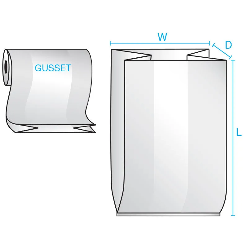 24" x 24" x 48" x 3 mil Clear Eco-Manufactured Plastic Side-Gusseted Bags (Roll of 50)