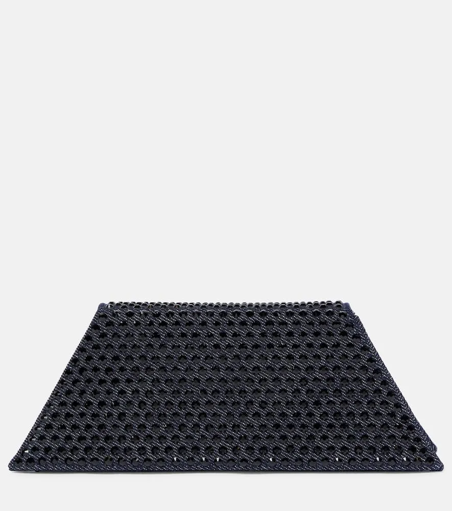 Amina Muaddi Superamini Yigit denim clutch