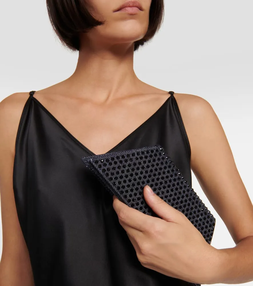 Amina Muaddi Superamini Yigit denim clutch