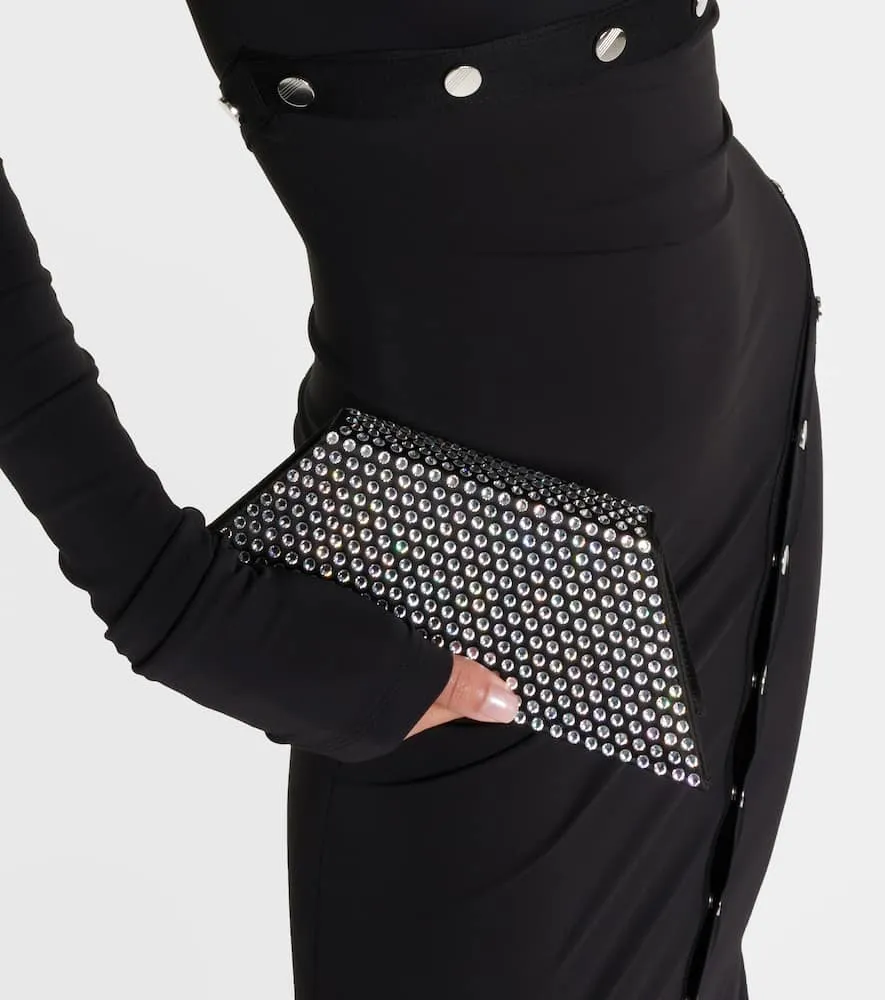 Amina Muaddi Superamini Yigit embellished satin clutch