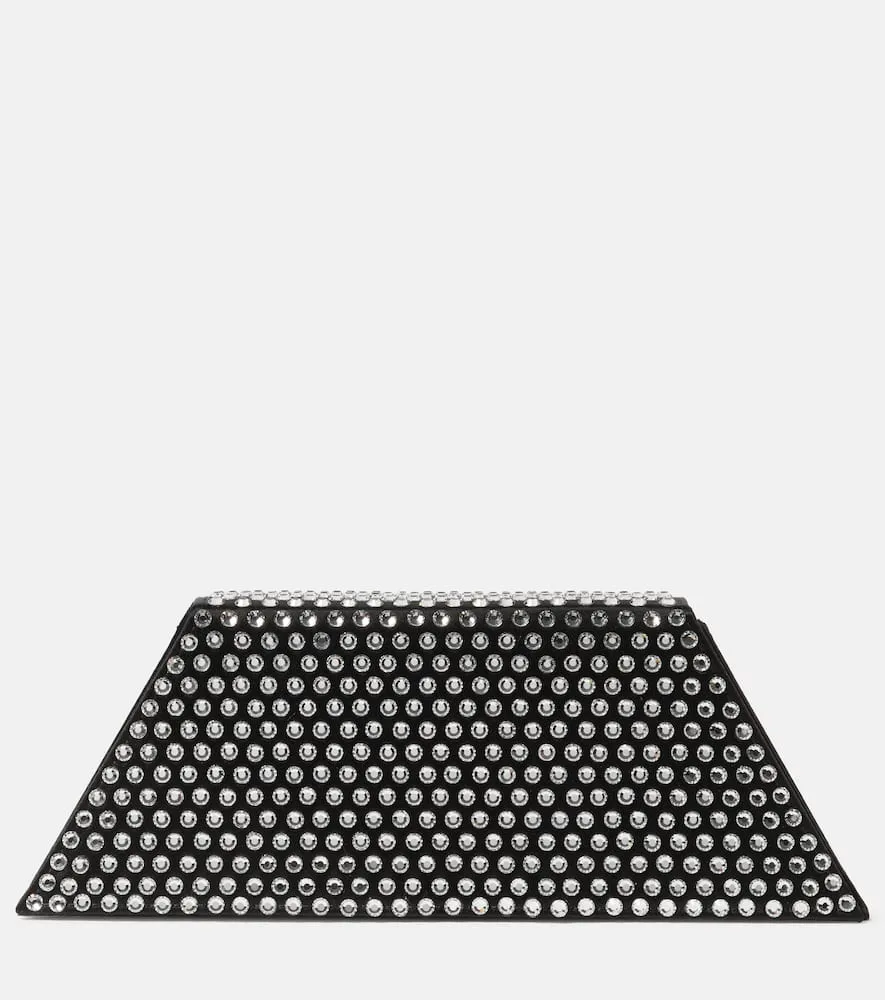 Amina Muaddi Superamini Yigit embellished satin clutch