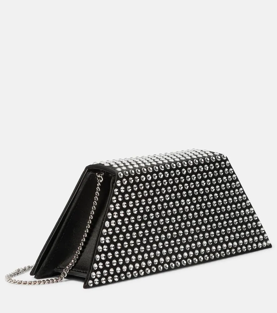 Amina Muaddi Superamini Yigit embellished satin clutch