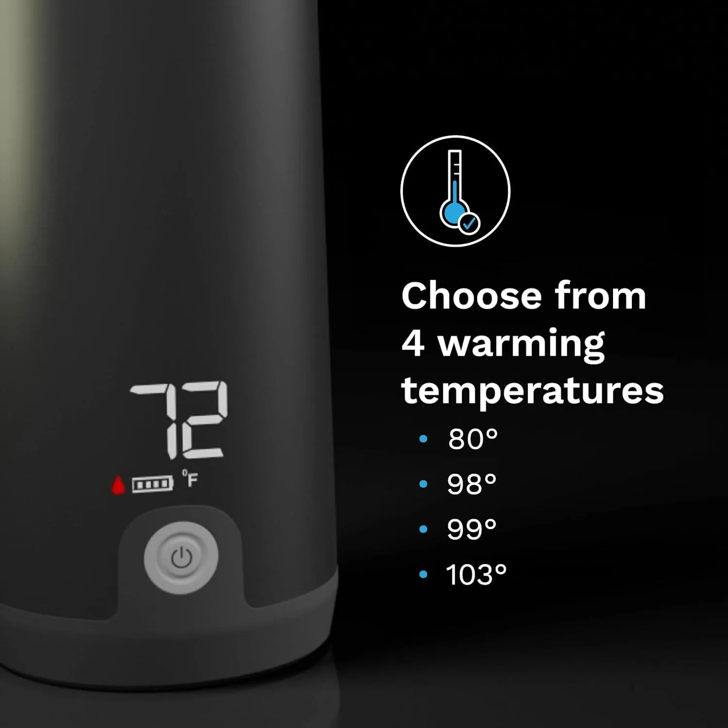 Baby Brezza Superfast Portable Baby Bottle Warmer – 50% Faster - Travel Breastmilk Warmer and Formula Warmer - Safe, Even Heating - Up to 9oz - No Adapters, Grey