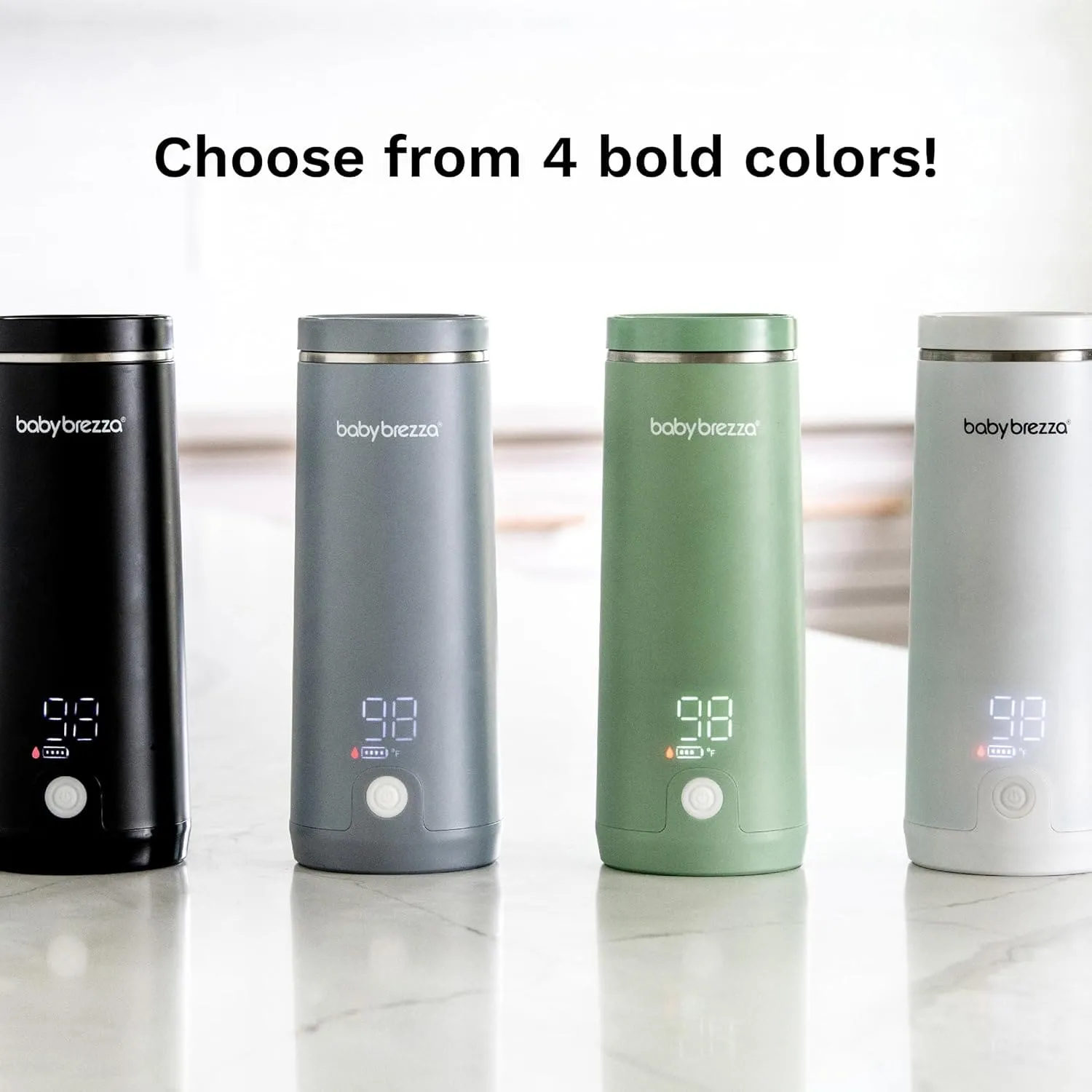Baby Brezza Superfast Portable Baby Bottle Warmer – 50% Faster - Travel Breastmilk Warmer and Formula Warmer - Safe, Even Heating - Up to 9oz - No Adapters, Grey