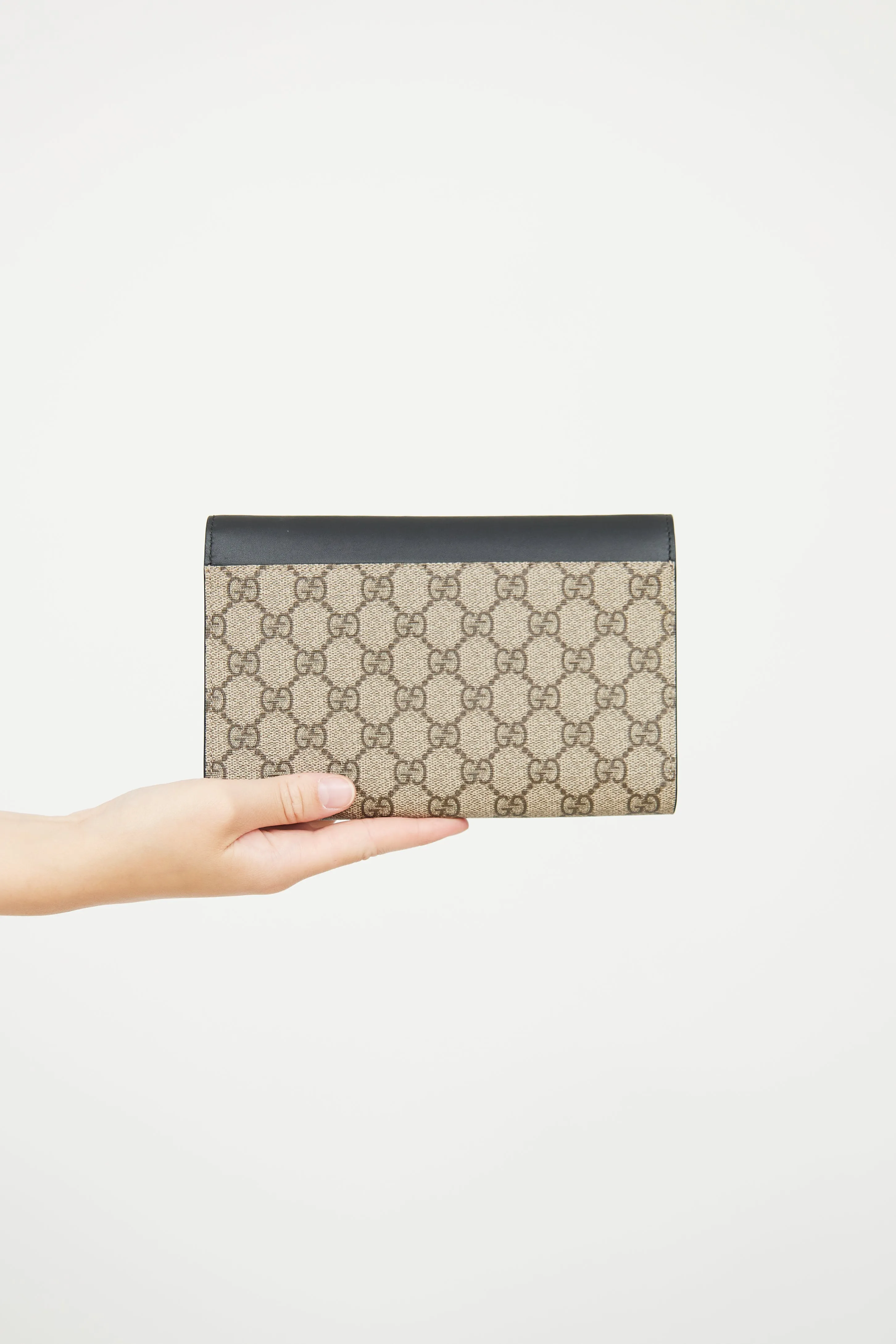 Black GG Supreme Peony Pearly Clutch