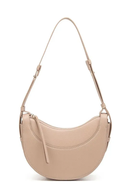 Chic Stylish Vegan Leather Crescent Crossbody Bag