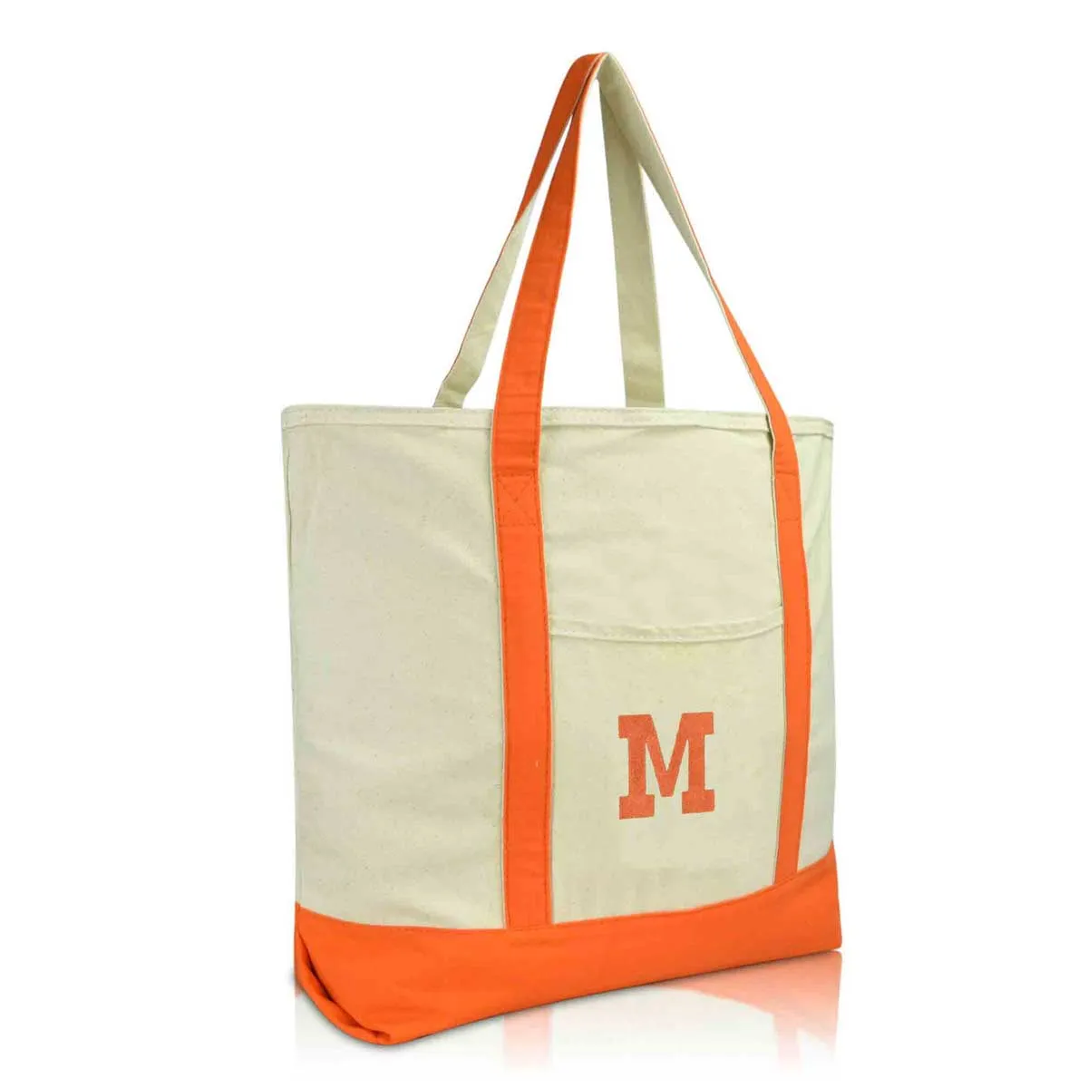 Dalix Initial Tote Bag Personalized Monogram Zippered Top Letter - M