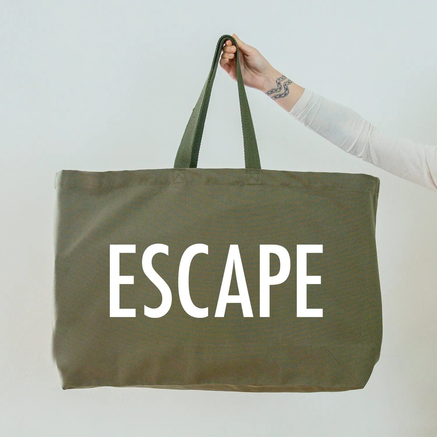 Escape - Oversized Tote Bag - Olive