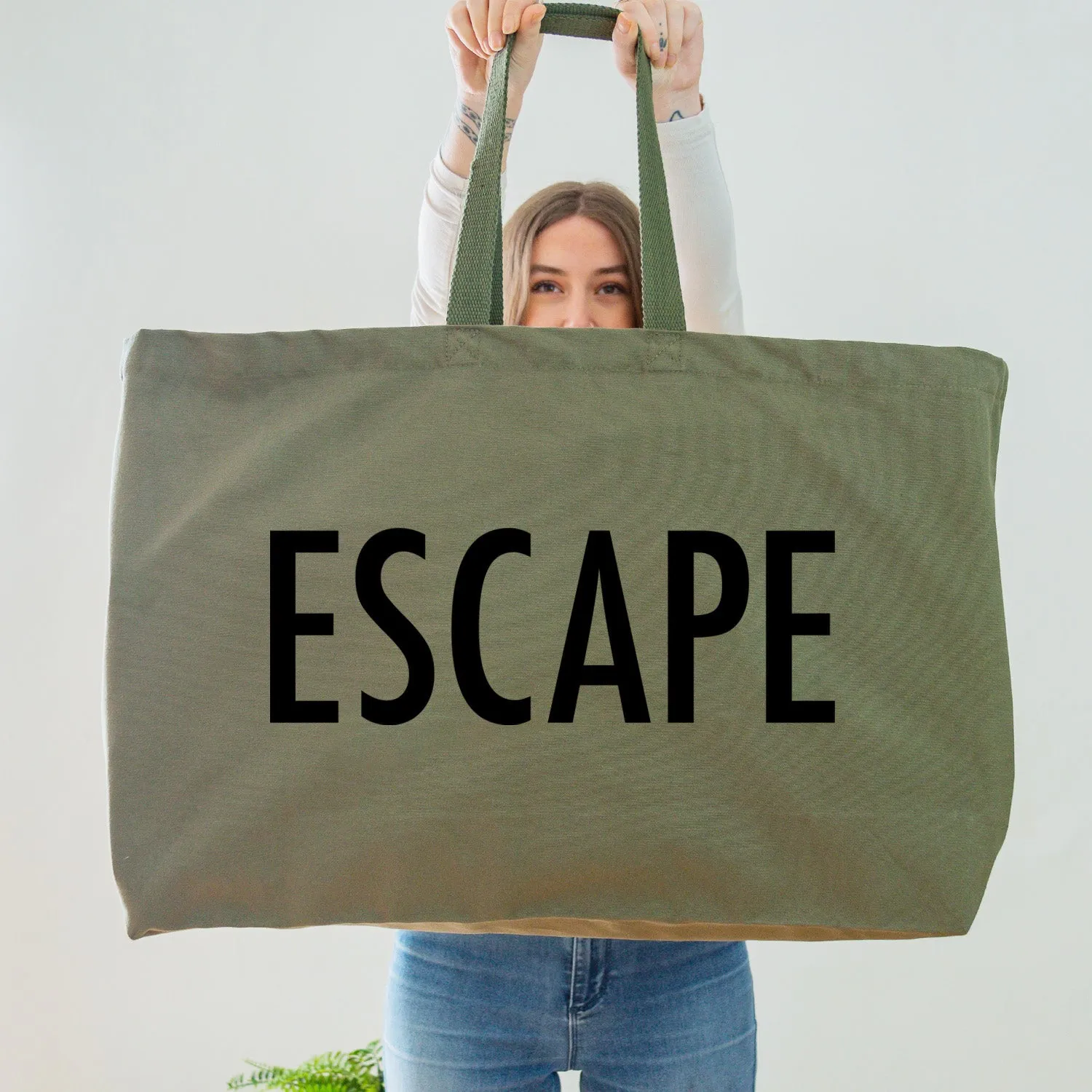 Escape - Oversized Tote Bag - Olive
