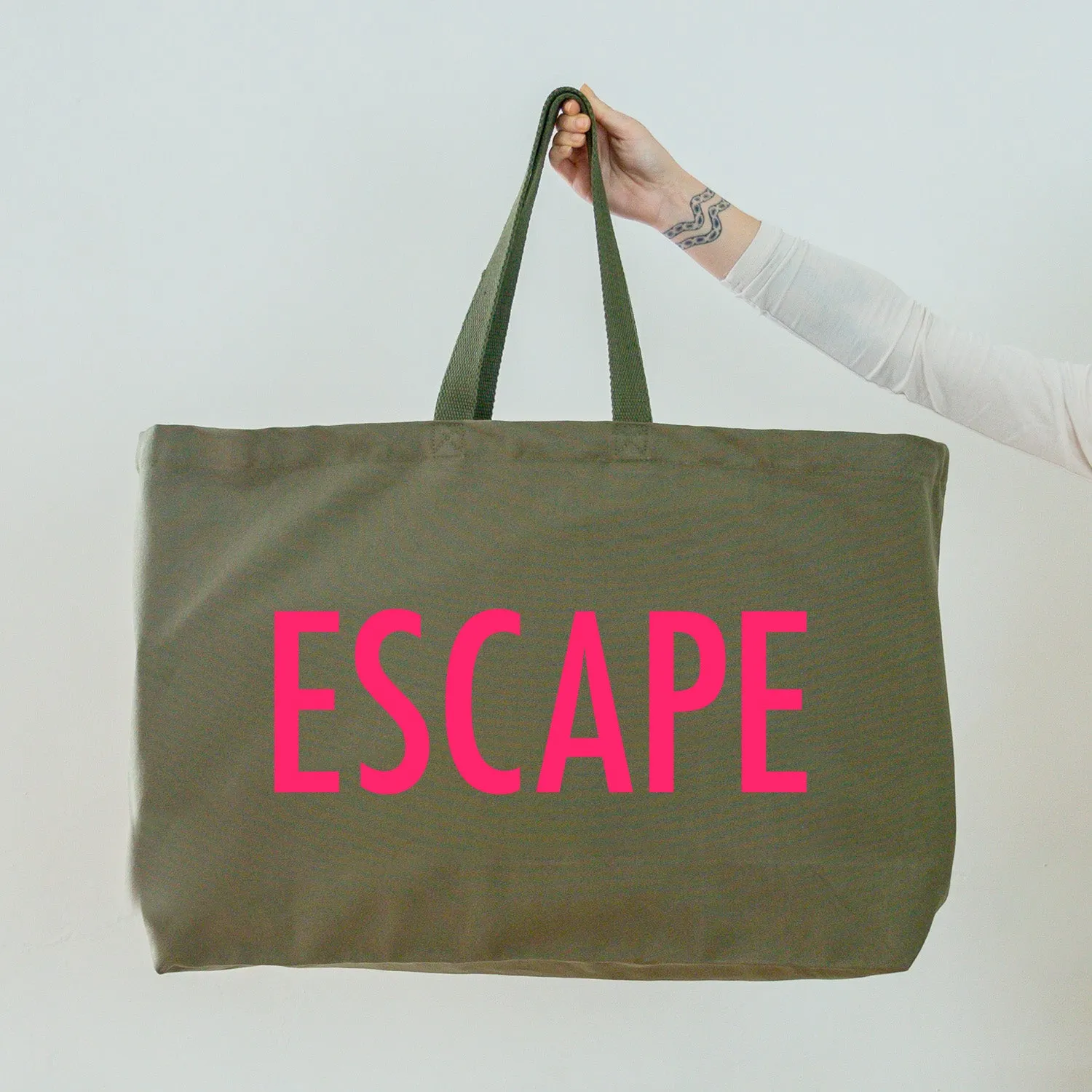 Escape - Oversized Tote Bag - Olive