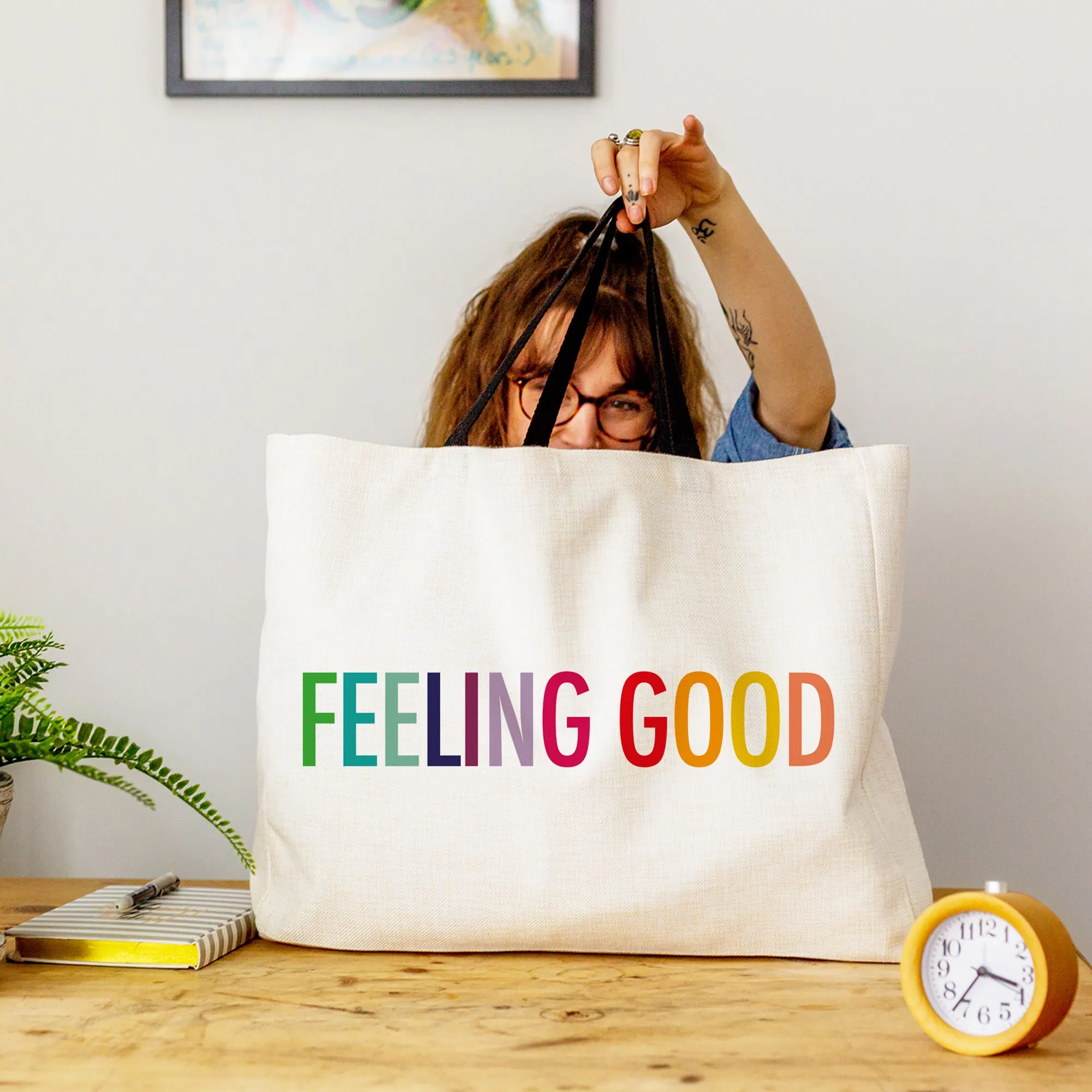 Feeling Good Large Tote Bag
