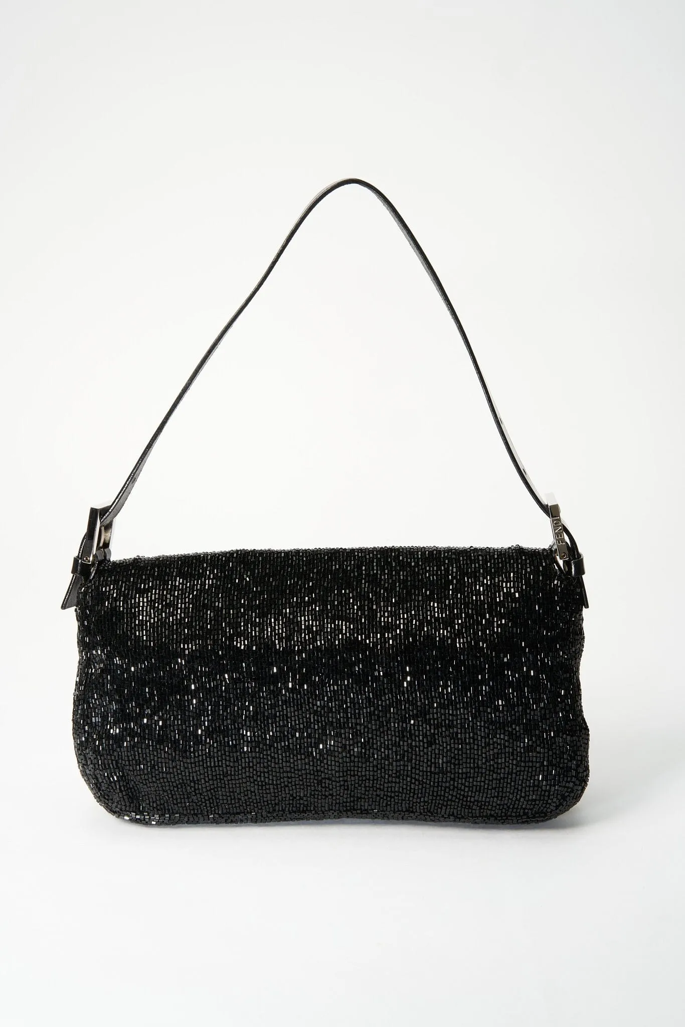 Fendi Black Sequin Beaded Baguette Bag