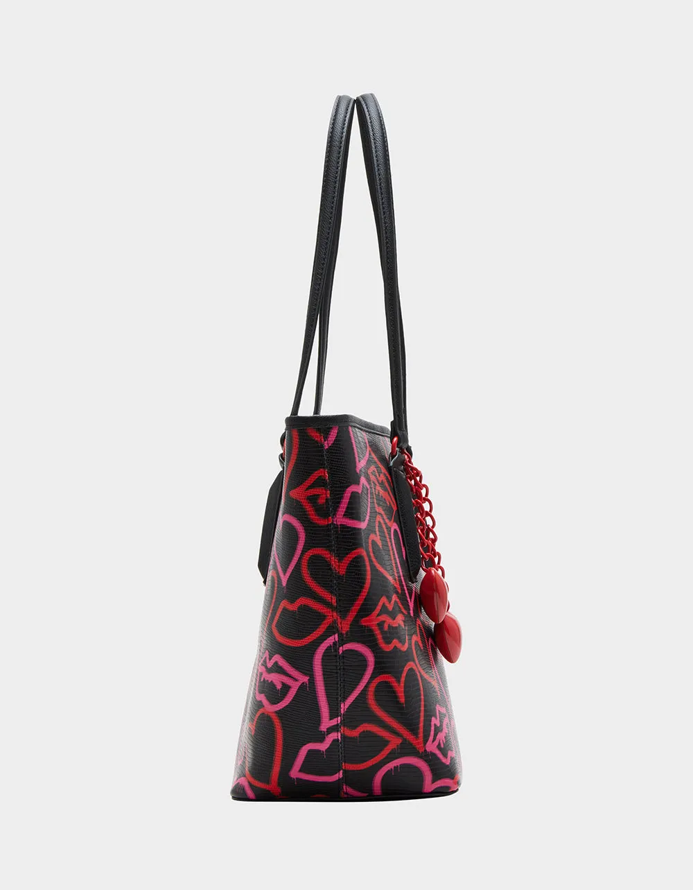 GRAFFITI HEART TOTE BLACK MULTI