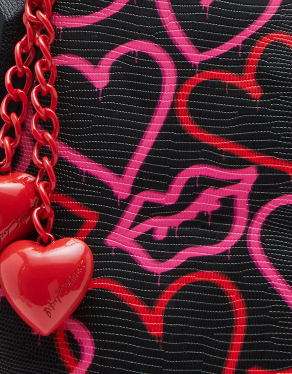 GRAFFITI HEART TOTE BLACK MULTI