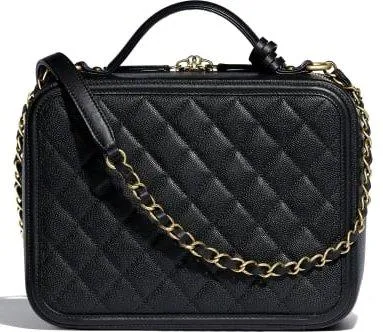 Grained Calfskin & Gold-Tone Metal Handbag