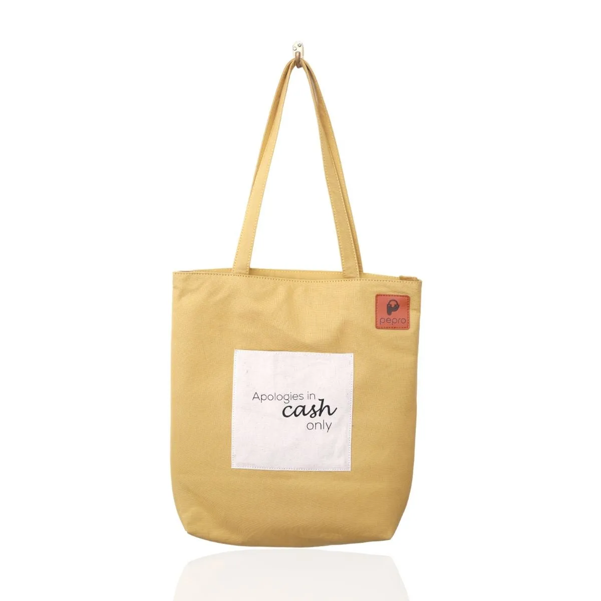 Hand-Crafted Cotton Tote Bag | Gadget Safe | Shoulder Bags | Spacious | Quriky Quote