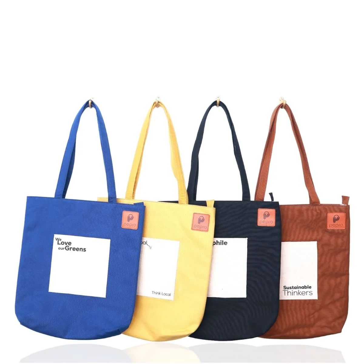 Hand-Crafted Cotton Tote Bag | Gadget Safe | Shoulder Bags | Spacious | Quriky Quote