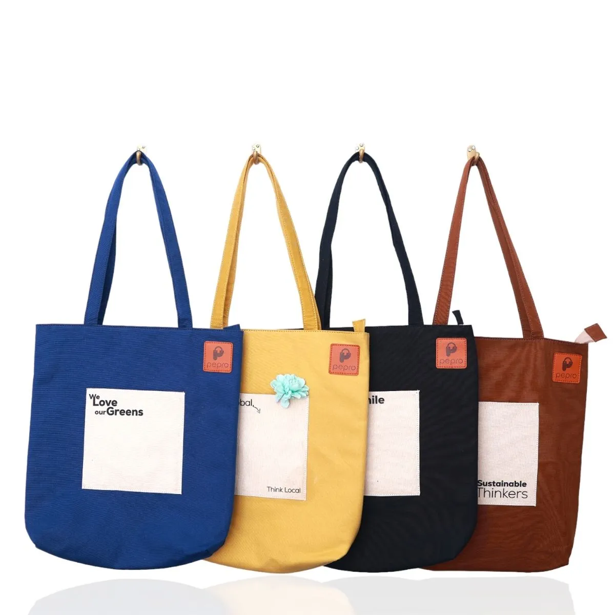 Hand-Crafted Cotton Tote Bag | Gadget Safe | Shoulder Bags | Spacious | Quriky Quote