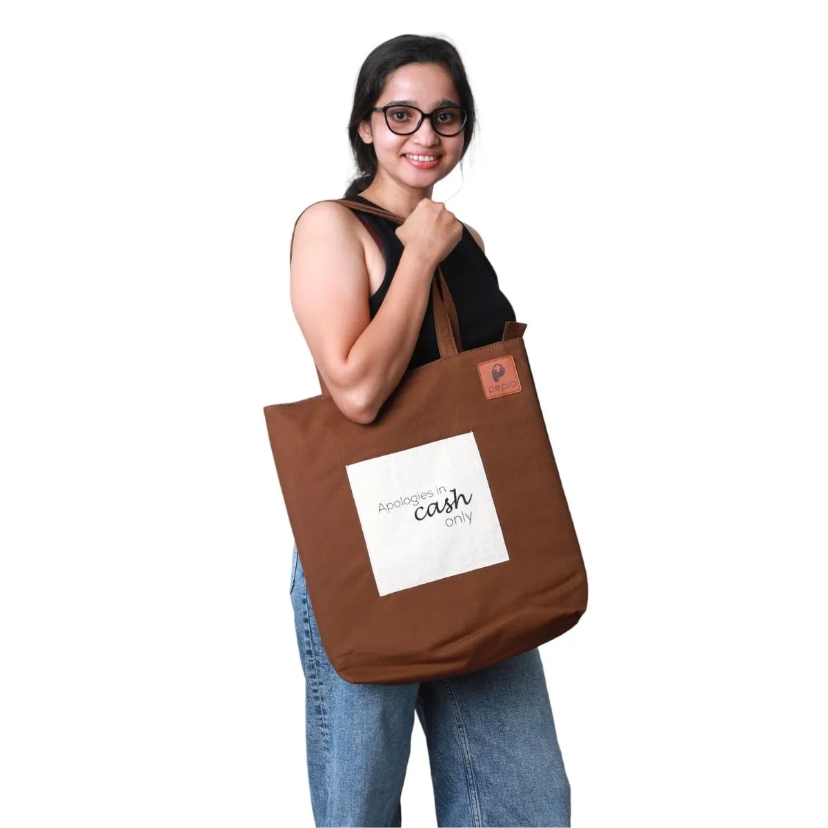 Hand-Crafted Cotton Tote Bag | Gadget Safe | Shoulder Bags | Spacious | Quriky Quote