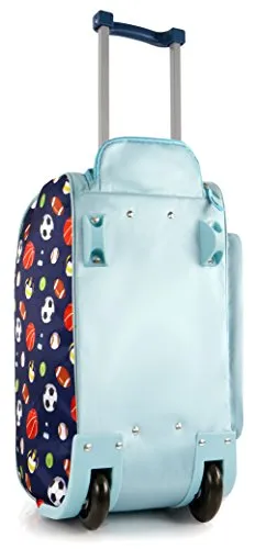 Kids 18 Inch Rolling Duffel Bag Shoulder Bag - Sports [Blue]