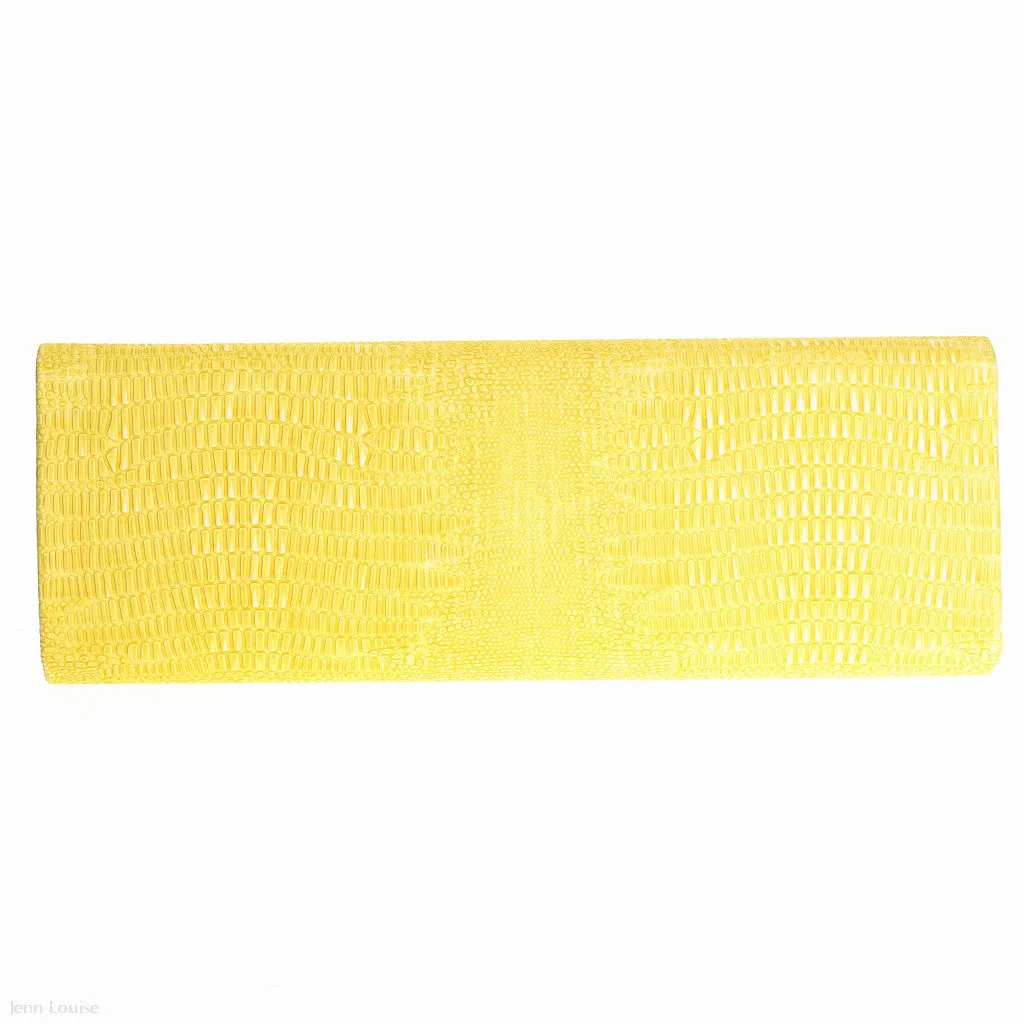Mock Alligator Clutch (Yellow)
