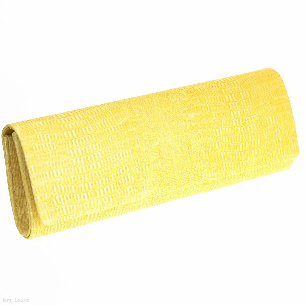 Mock Alligator Clutch (Yellow)