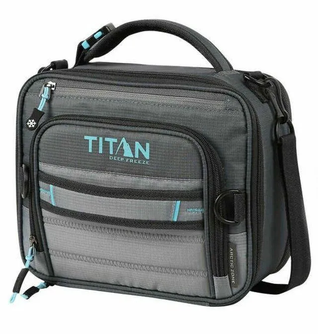 Titan Deep Freeze Expandable Lunch Box with 2 Ice Walls COLOR GRAY/TEAL